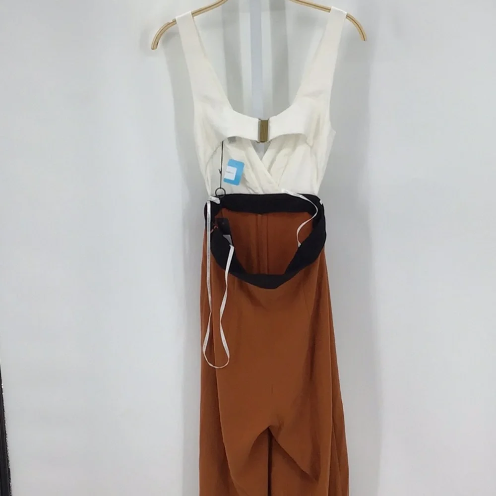 Black Halo White and Brown Jumpsuit - Picture 2 of 3
